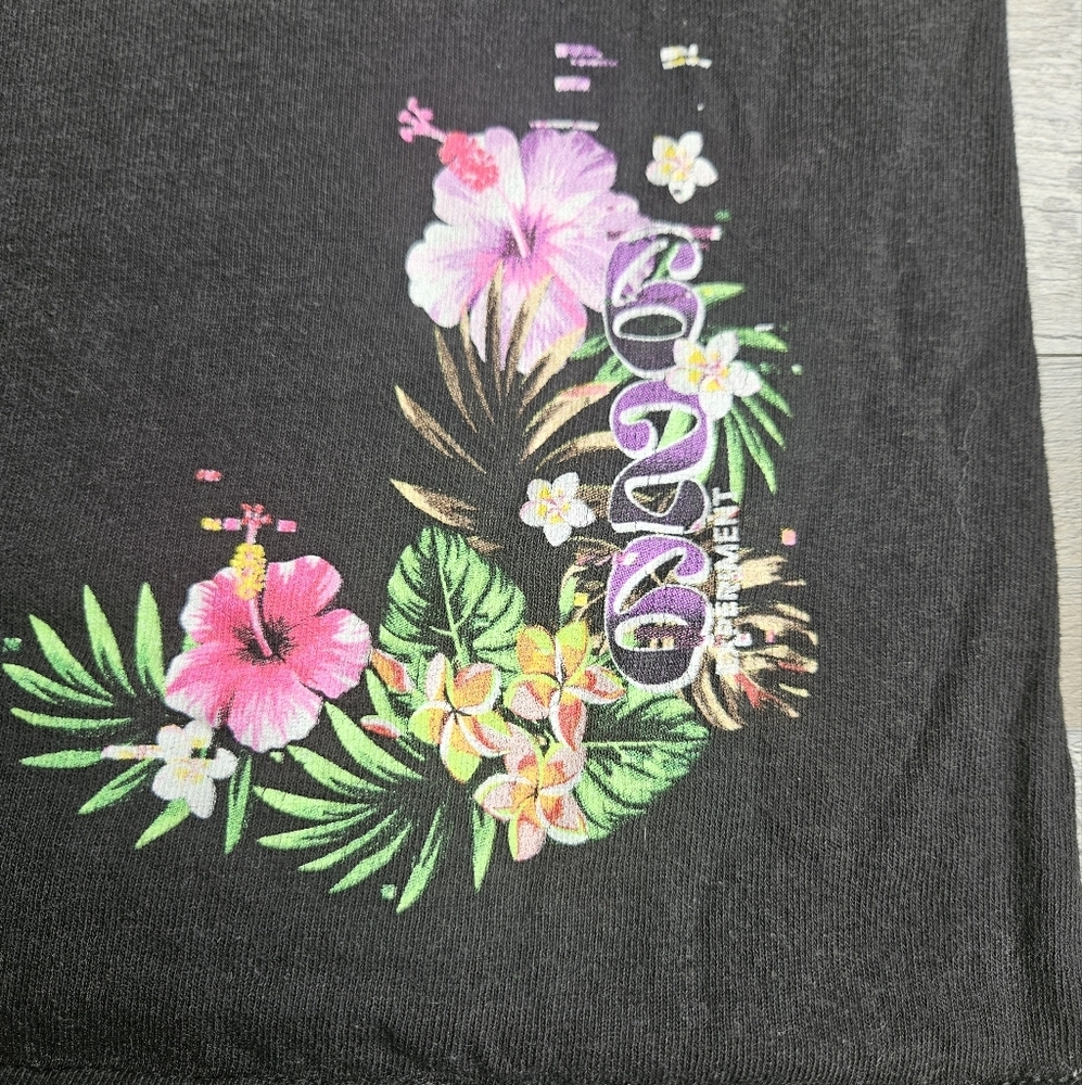Disney Lilo & Stitch Graphic Tshirt Black Large Hawaiian Tropical Theme - Picture 3 of 8